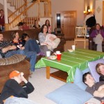 February - Super Bowl party crowd at our place
