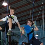 Boys "hangin' out" at Aerial Adventures
