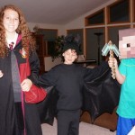 Halloween with Hermoine, a bat and "Steve"