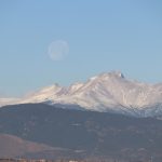Super moon setting over Long's Peak from new deck