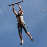 Janaye jumping off top of pole