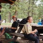 Alex at Boy Scout summer camp learning his knots