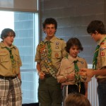 Alex receiving another scouting award