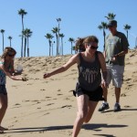 Michelle chasing Janaye with a sand crab - (Janaye is scared of 'em)