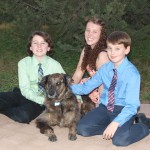Kids with our dog Abbey!