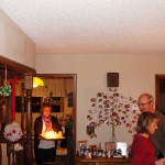 Sister Leslie brings out Dan's BD cake
