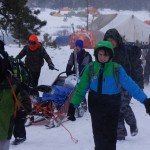 Alex "having fun" at the snowy Klondike campout