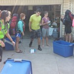 Janaye readying her backpack for a 6-day trek into the wilderness