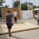 Alex and scouts working on his Eagle project - a shed for the local church