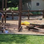 Sadly, Eric takes apart the kid's swing set