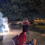 Fireworks in the driveway