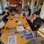 Playing Qwirkle on Christmas morning