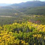 An aerial shot of some of the Fall colors at Sky Ranch