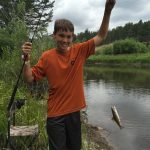 Eric finally caught a fish (a little fish)