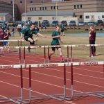 Eric leading the pack in the hurdles