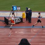 Alex running the relay in the Kansas Relays in Lawrence,KS.