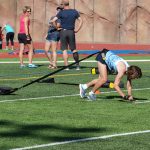 Michelle competing in the Camp Gladiator fitness games