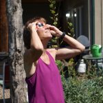Michelle viewing the eclipse